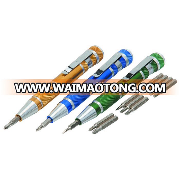 Pocket Pen Shaped Multi-function Promotional 8-in-1 Screwdriver set